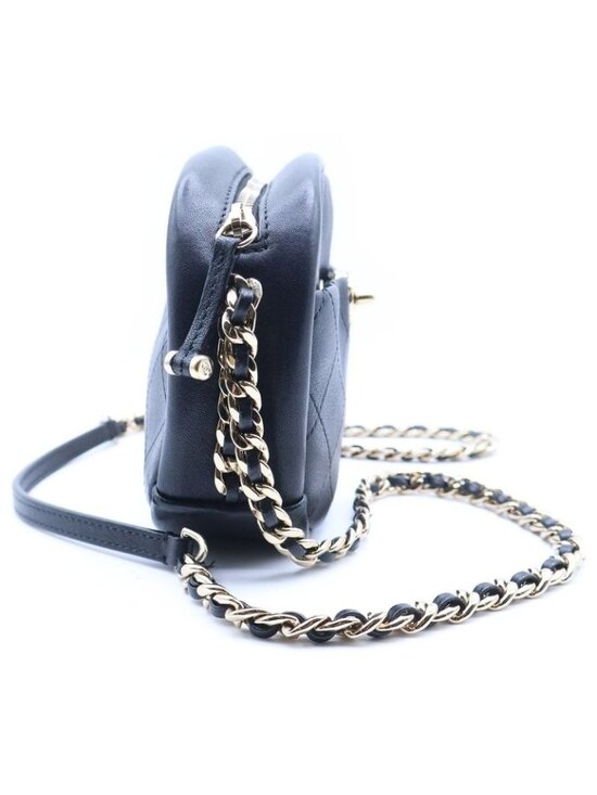 Chanel Quilted Camera Back Chain Shoulder Lambskin Gold Black main image 6